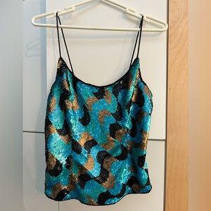 Laurence Kazar beaded tank Size M